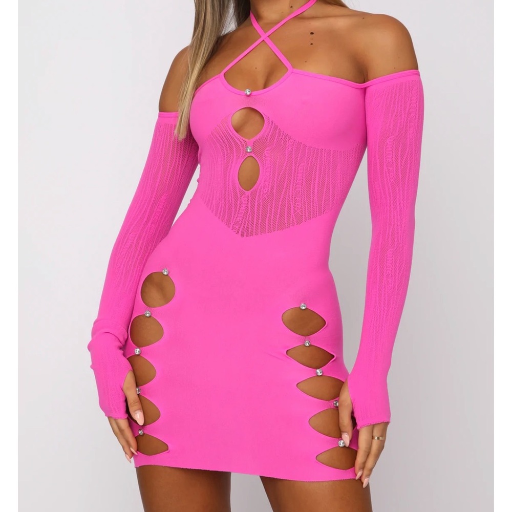 White Fox Boutique Pink Cut out Dress